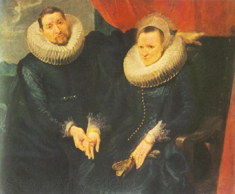 DYCK, Sir Anthony Van Portrait of a Married Couple dfh Spain oil painting art